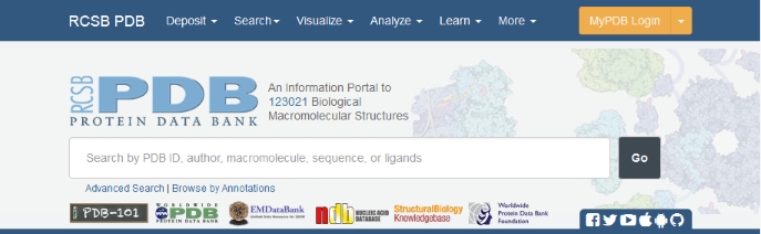 top of RSCB PDB page
