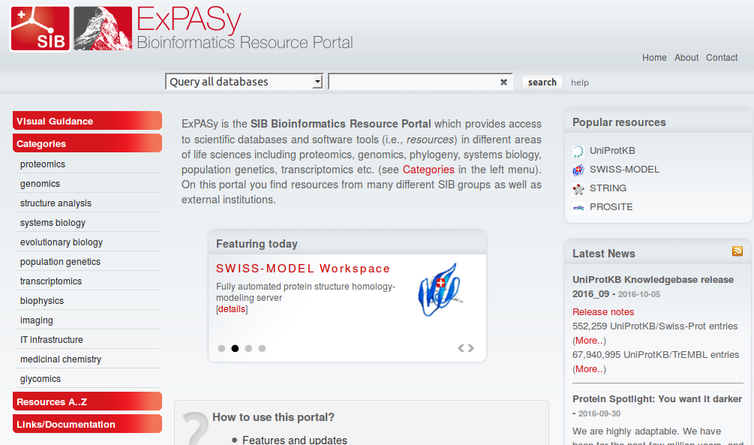 ExPASy home page