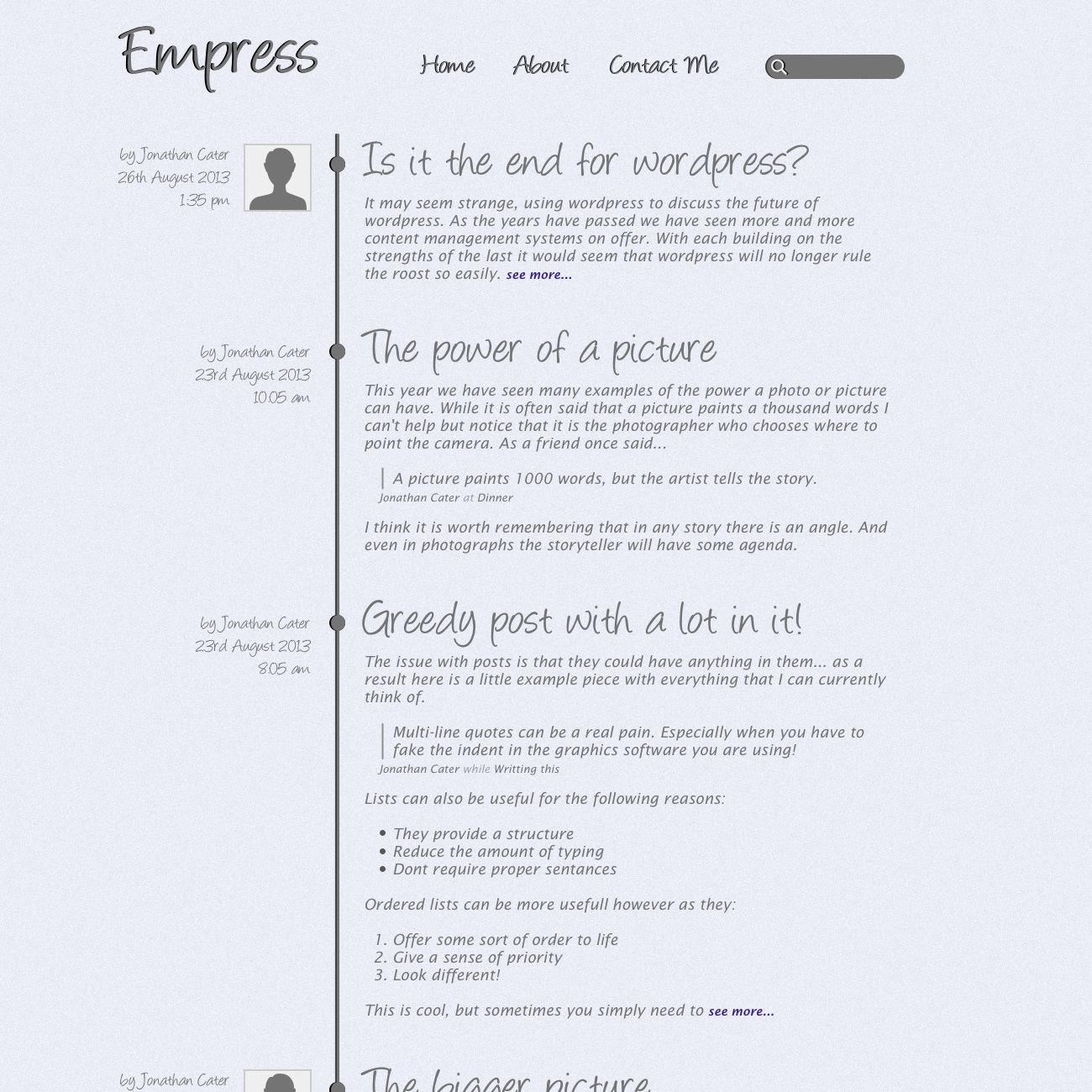 Empress - a tidy chronological theme