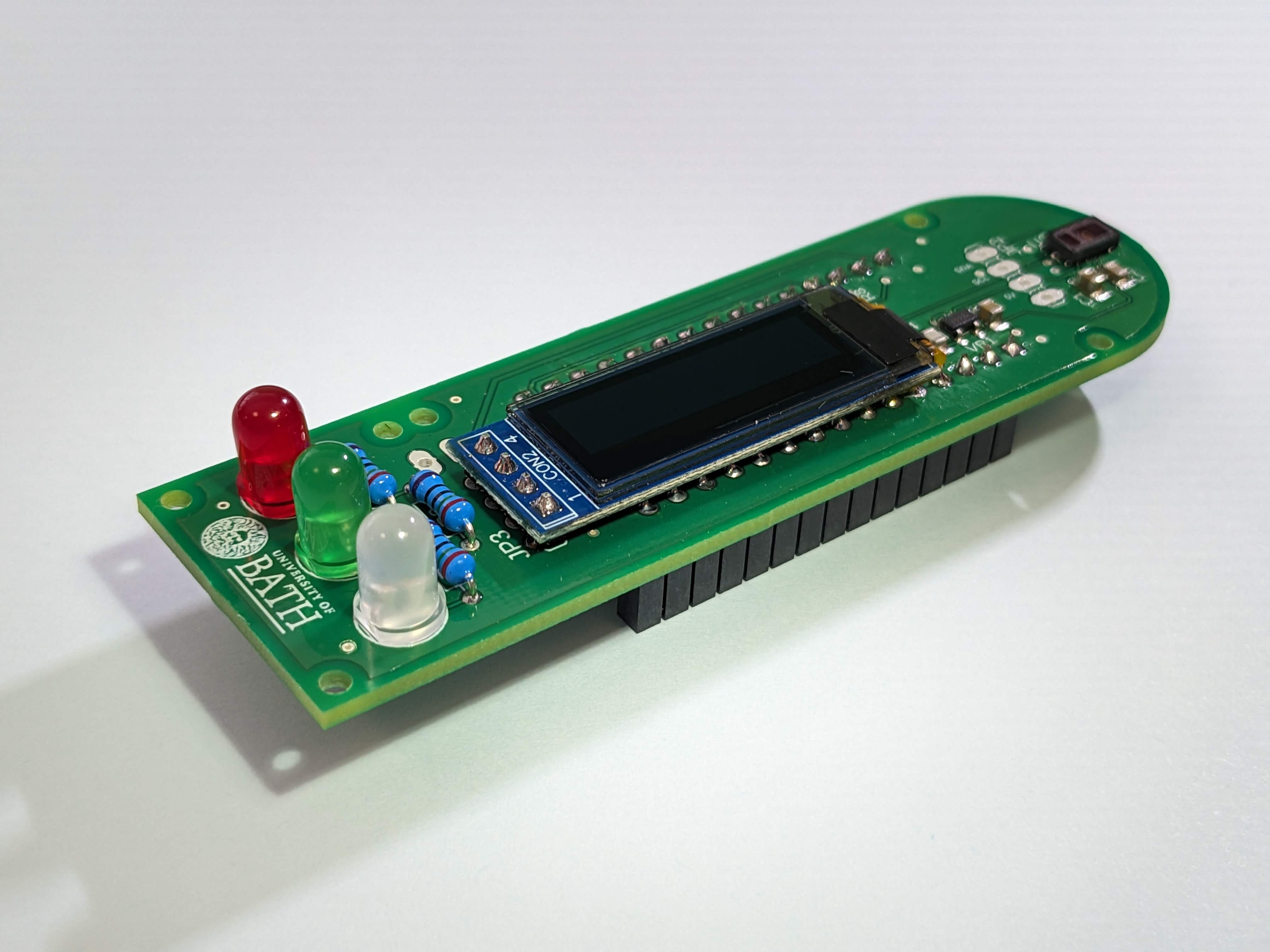 The pulse oximeter board that you will build during this project.