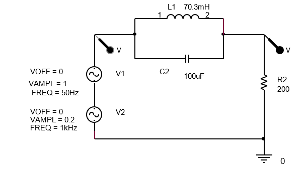 RC circuit to be simulated