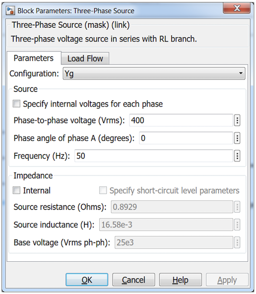 Three-phase power source configuration.