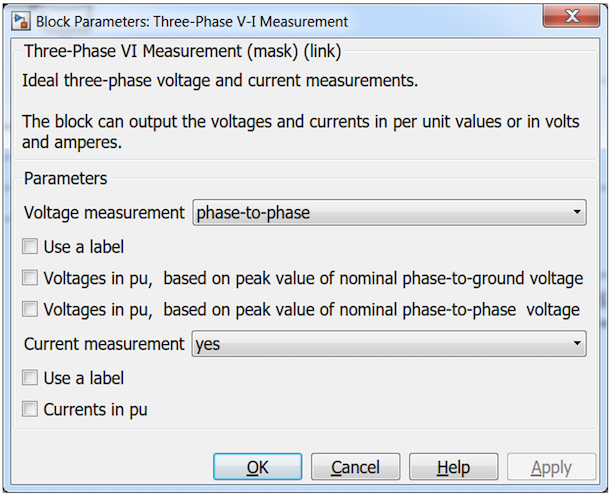 Three-phase V-I measure.