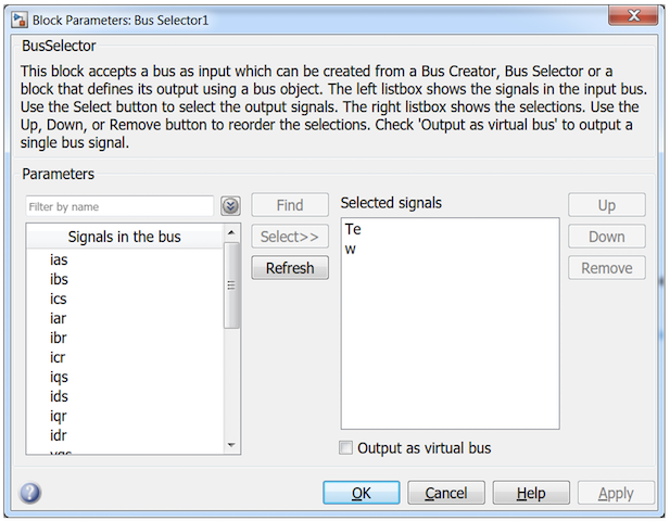 Bus selector configuration.