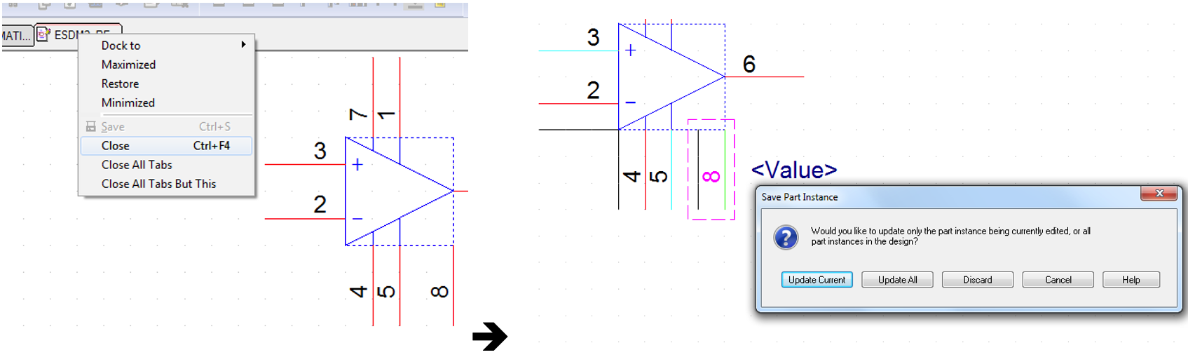 Save the Changes to Edited Component Schematic.