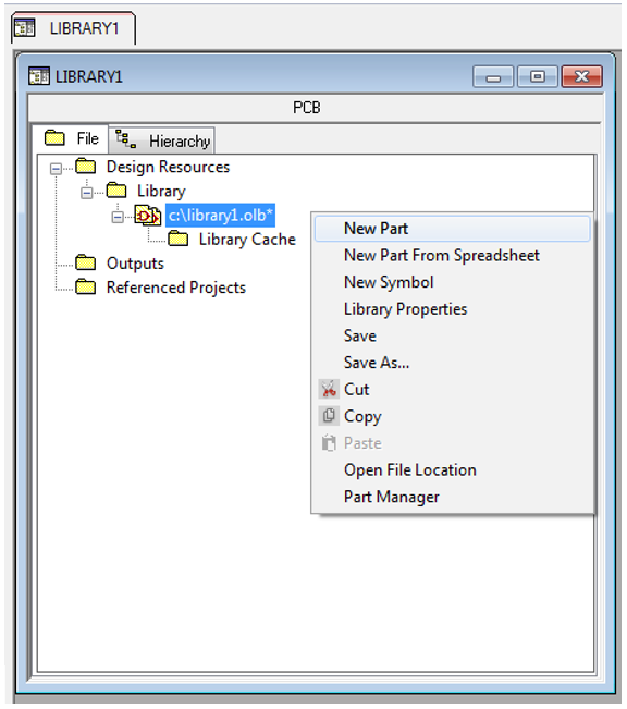 Creating a New Schematic Library File.