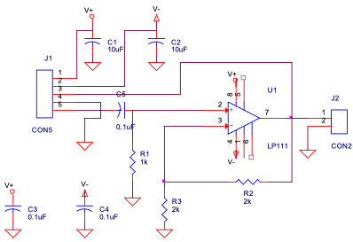 Amplifier Circuit Captured in OrCAD.