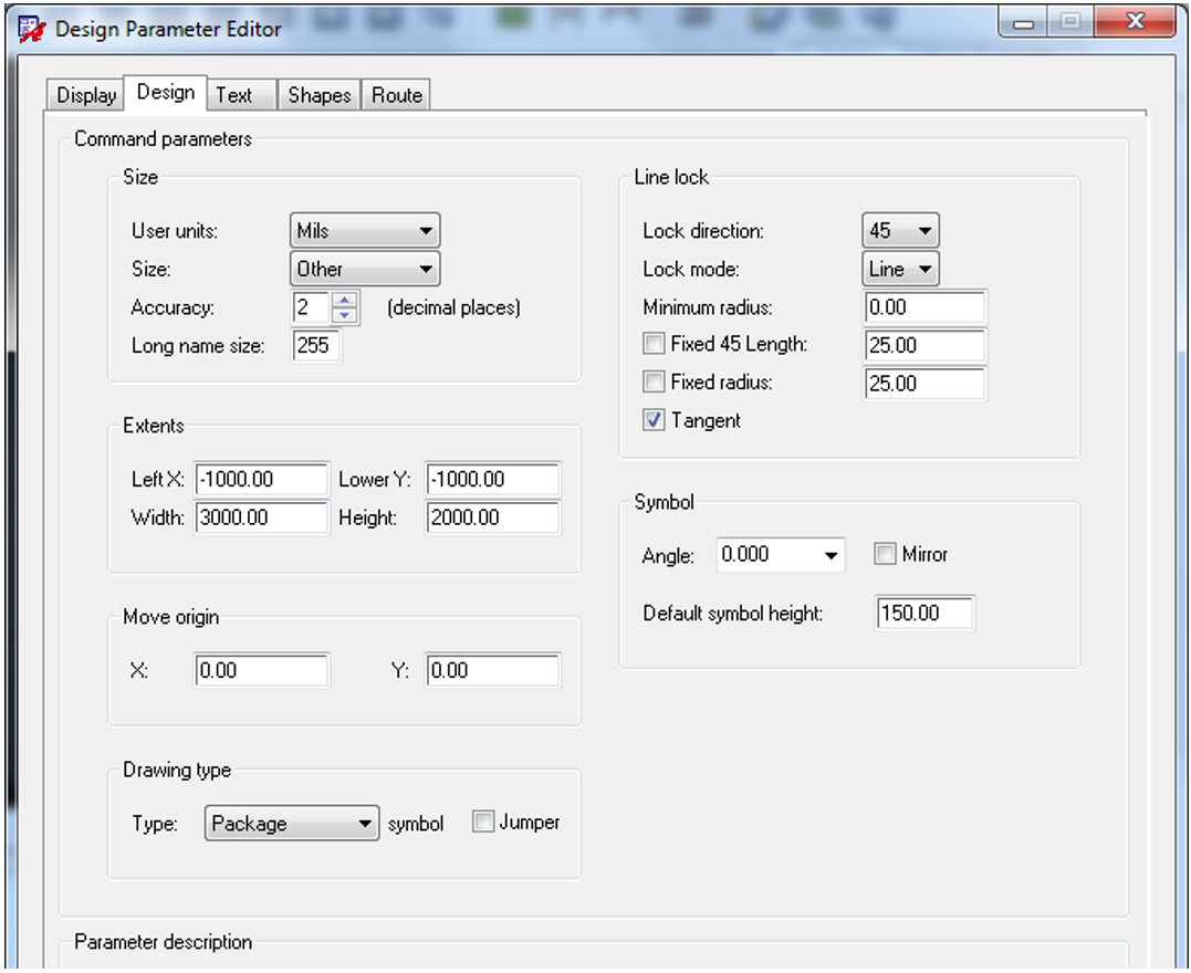 Drawing Environment Settings.