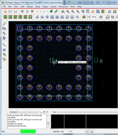 PGA Package Footprint Designed by PCB Editor Inbuilt Tool.