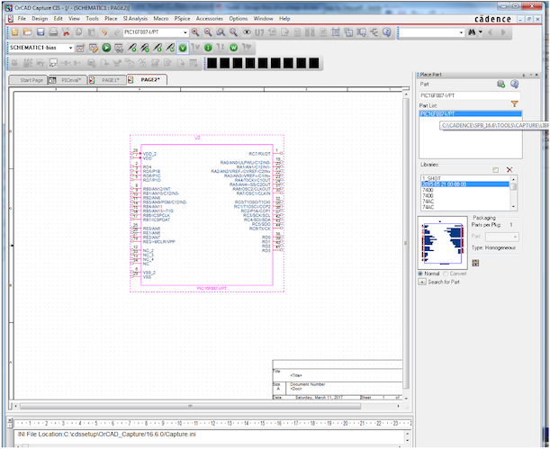 PIC Schematic Symbol Added to OrCAD Library.