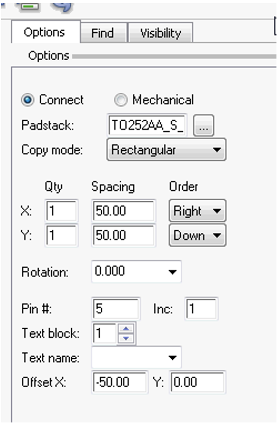 Place Pads for the Footprint.