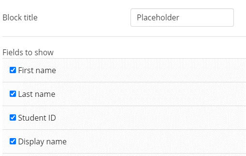 Choose at least these profile fields.