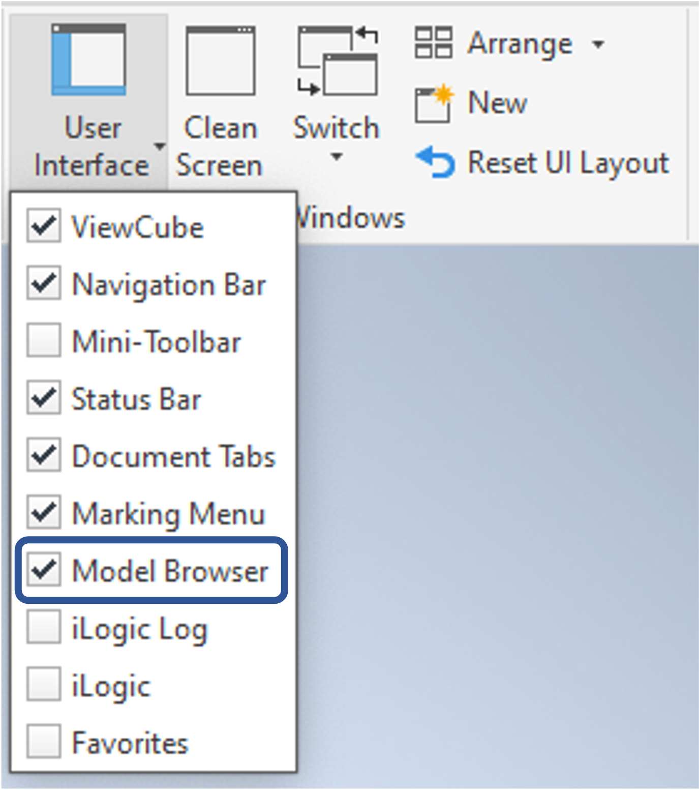 How to view the Model Browser.
