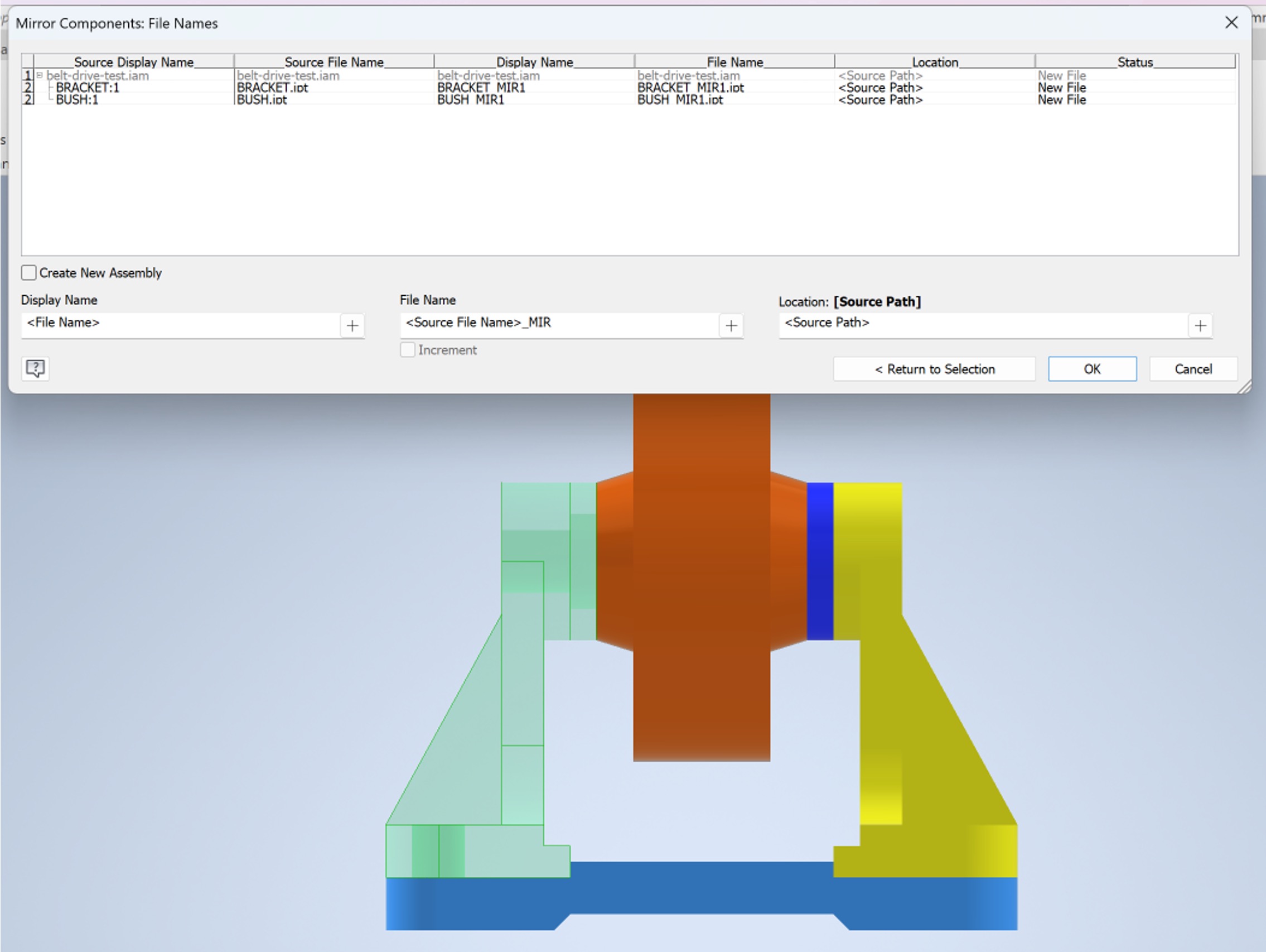 New mirrored files creating when using the mirror tool. 