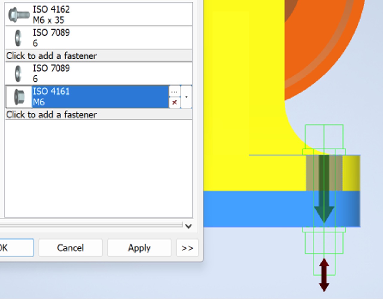 Final fasteners arrangement.