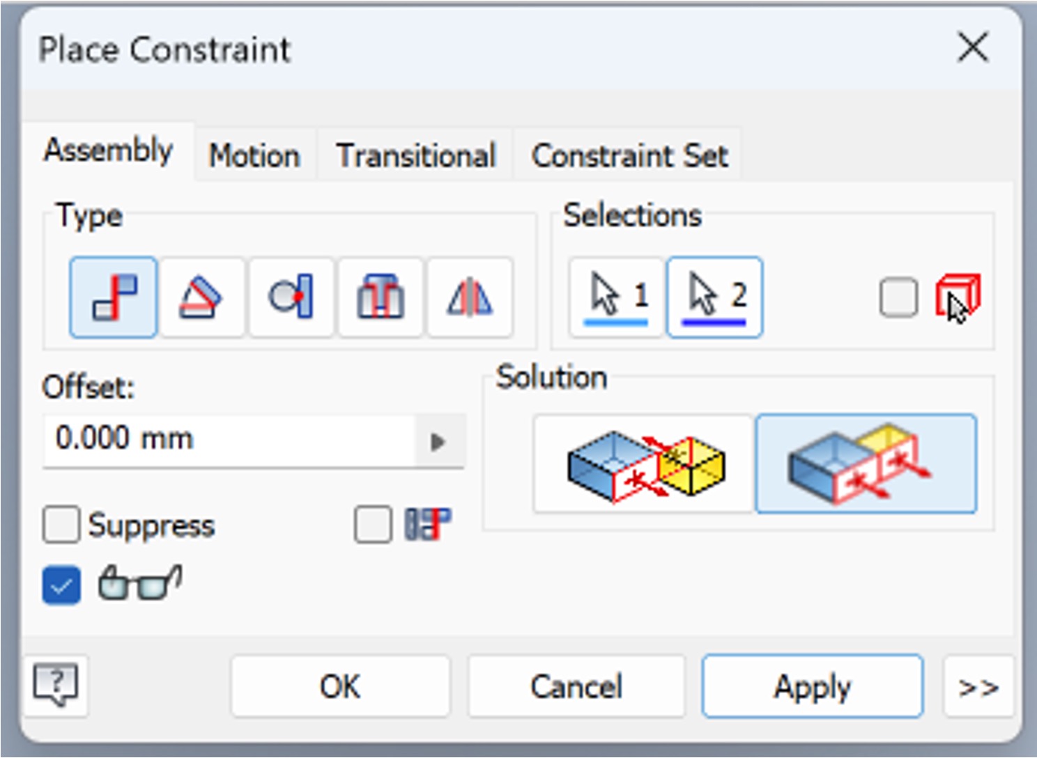 Applying flush constraint to the XZ planes.