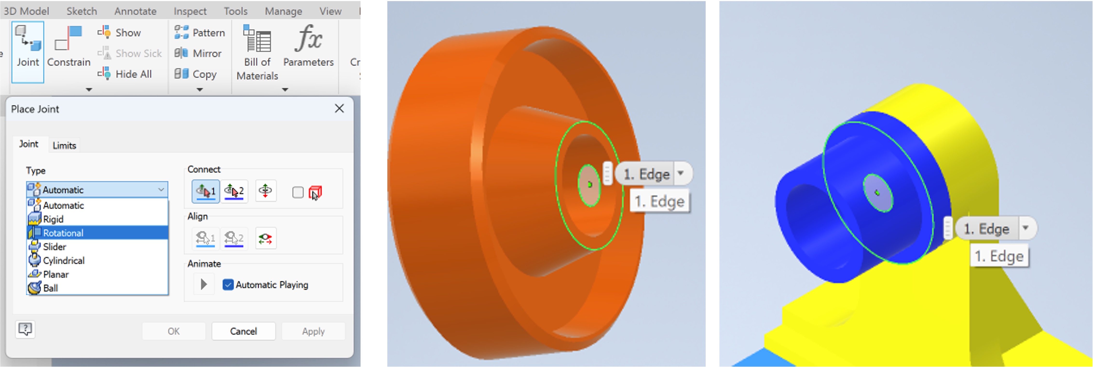 Creating a joint between the roller and bush. 