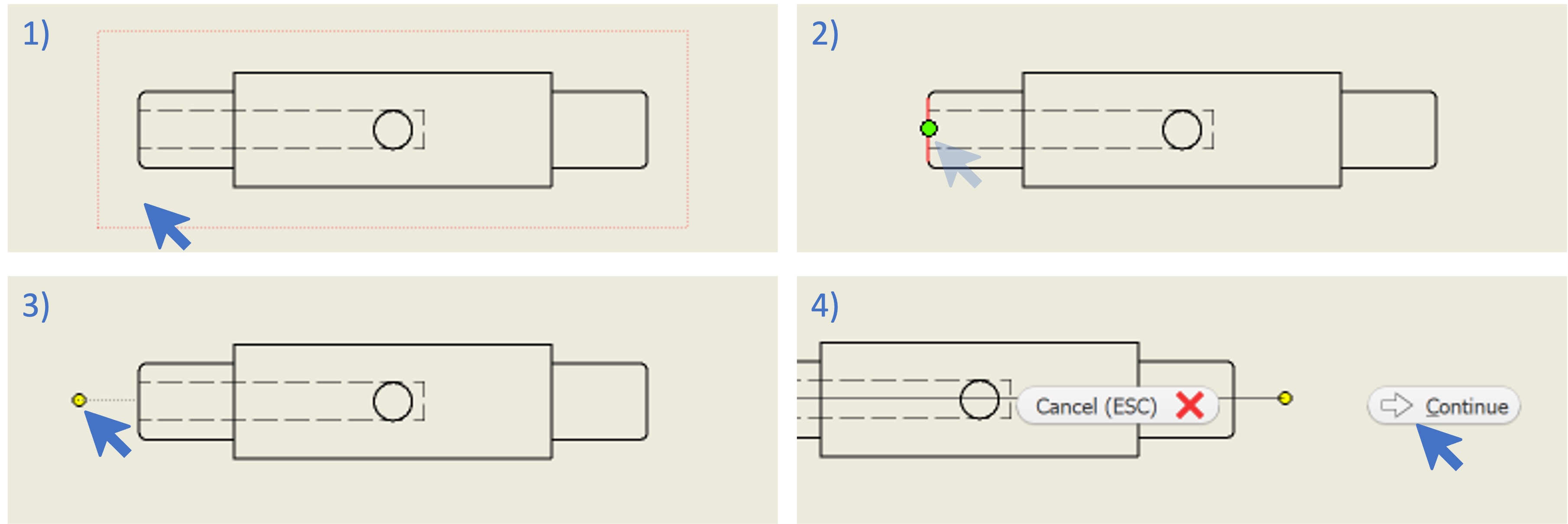 Adding a section view (1/2).