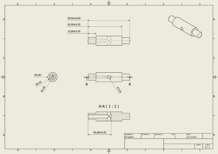 Example of Part Drawing up to this stage.