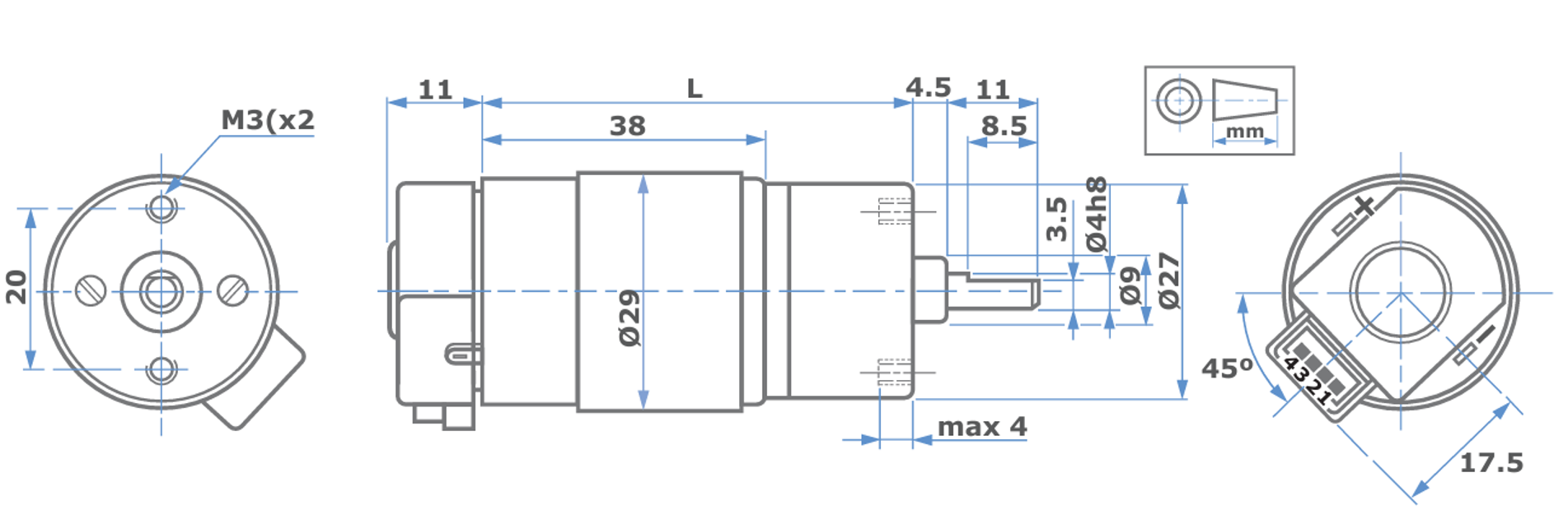Sample Motor Drawing with tolerance.