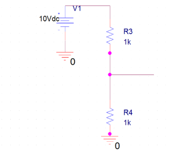 Placed and Wired Potential Divider Example.