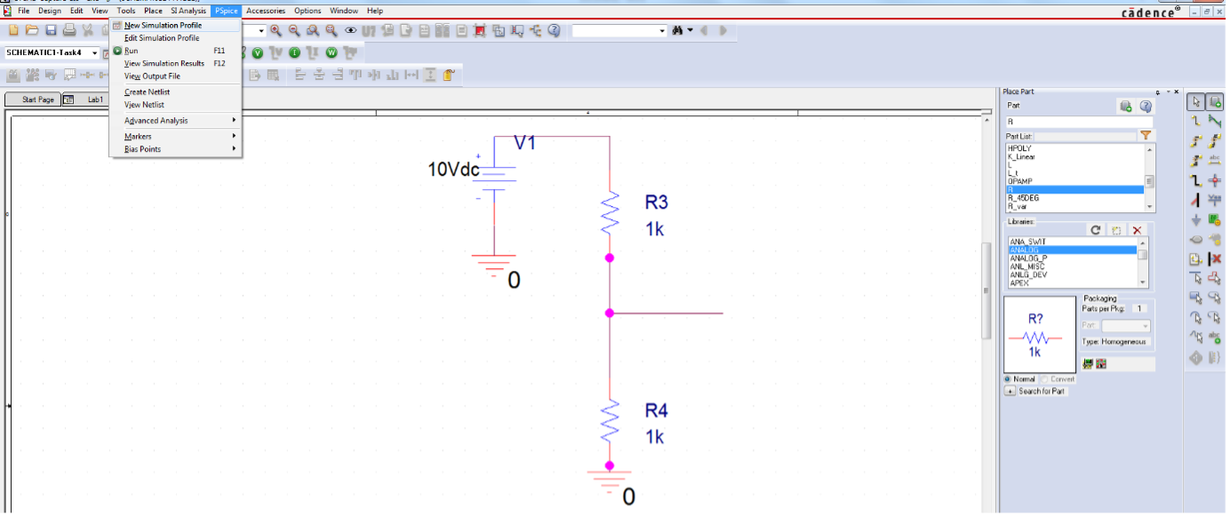 Creating a New Simulation Profile.