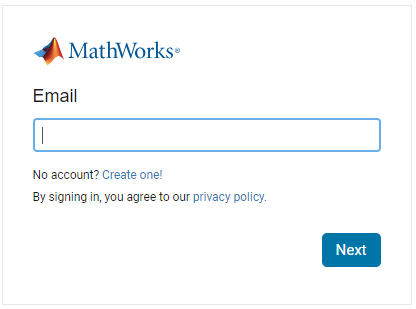 Mathworks sign in page